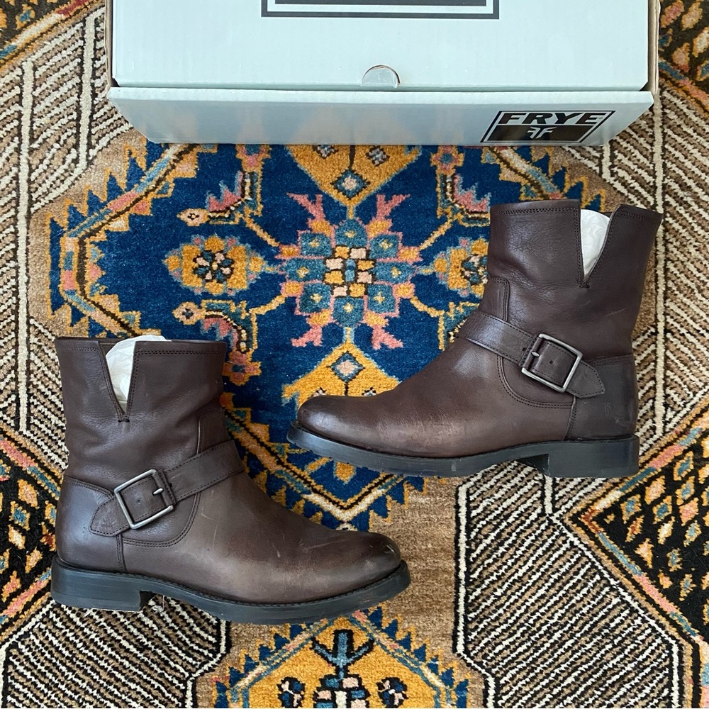 Frye Charcoal Leather Ankle Boots
